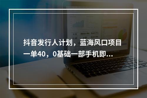 抖音发行人计划，蓝海风口项目 一单40，0基础一部手机即可操作 日入2000＋