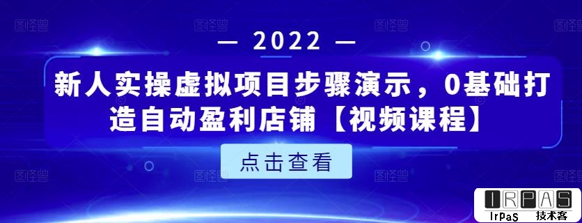 新人实操虚拟项目步骤演示，0基础打造自动盈利店铺【视频课程】