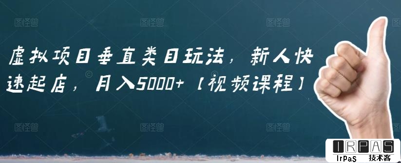 虚拟项目垂直类目玩法，新人快速起店，月入5000 【视频课程】