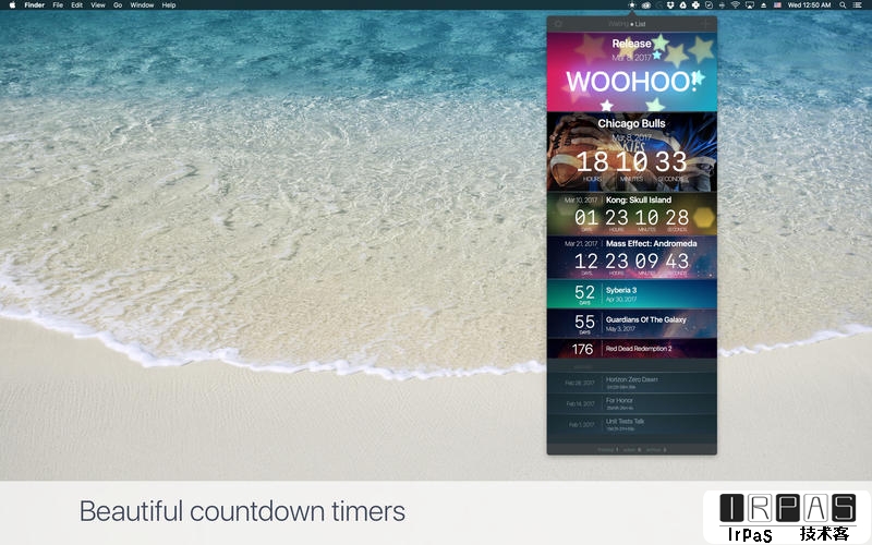WaitingList 是一款 macOS 上很漂亮的「倒计时」工具 2
