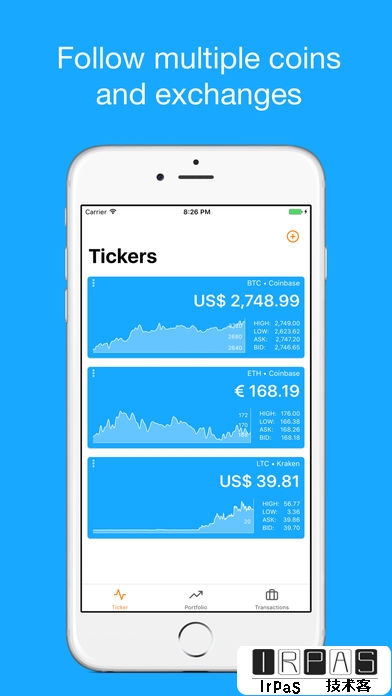 Bitfolio - 支持 6 家国外交易所的「虚拟币行情」追踪与资产记录应用 [iPad/iPhone] 2